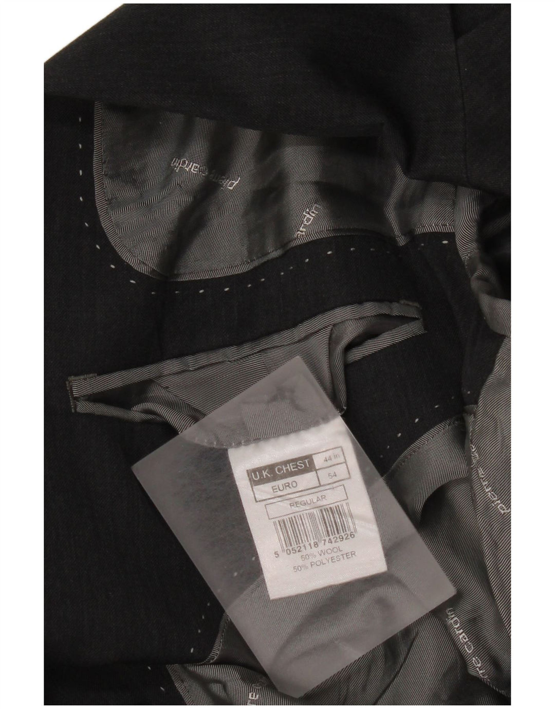 Jaqueta blazer masculina Pierre Cardin com 2 botões IT 54 2XL lã cinza