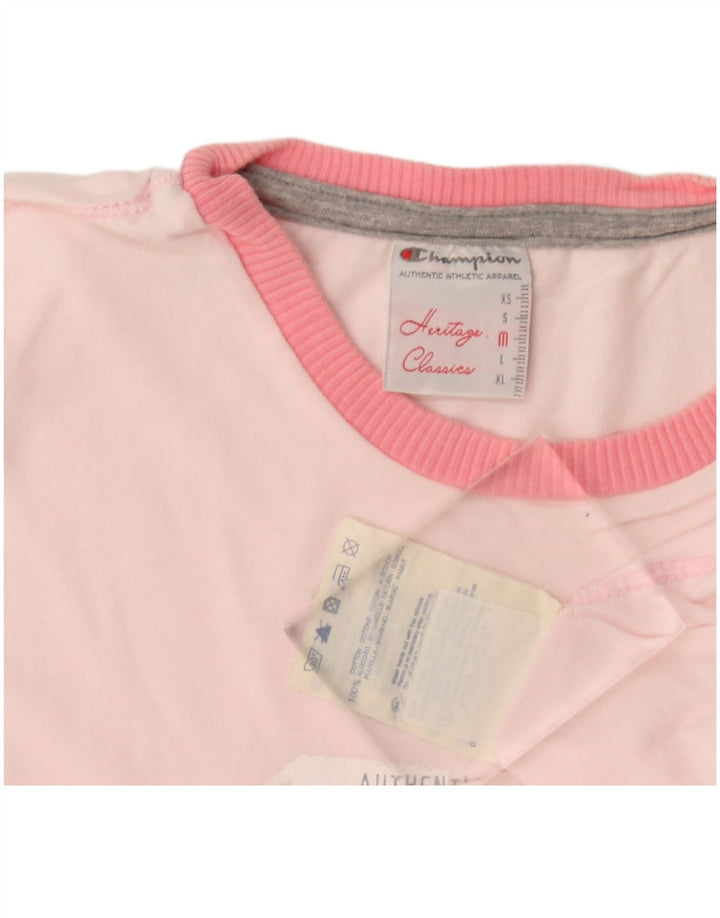 Camiseta feminina Champion Heritage Classics com estampa gráfica UK 12 rosa médio