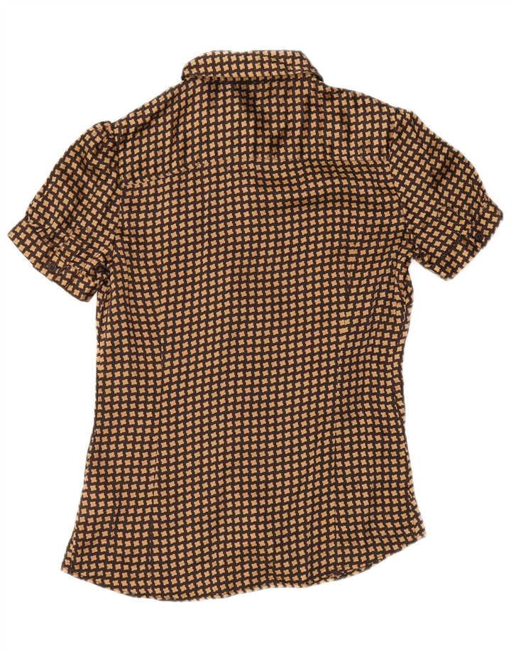 Blusa feminina BEN SHERMAN UK 12 médio marrom houndstooth