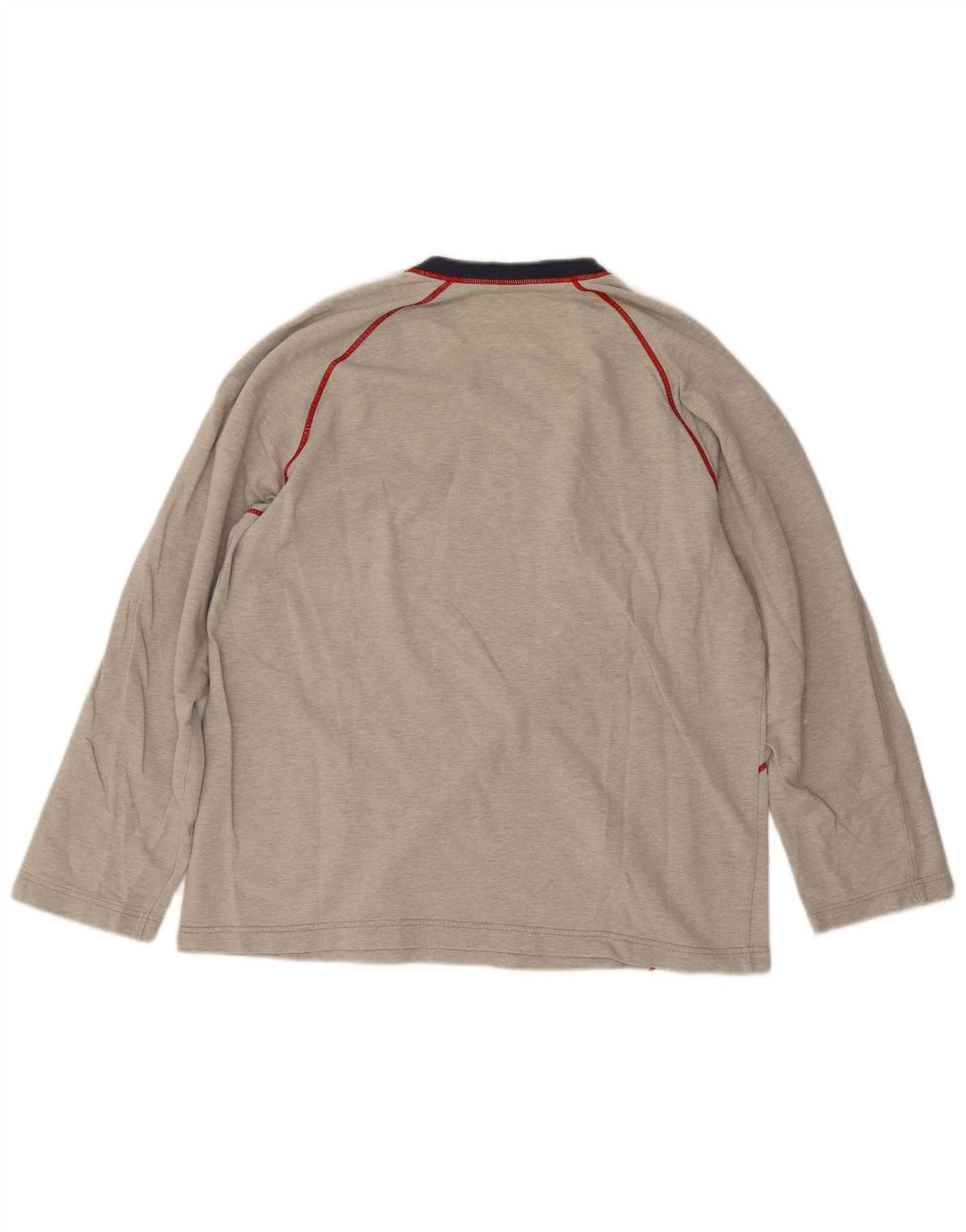 Fila Mens Graphic Top Manga Longa Grande Algodão Listrado Cinza