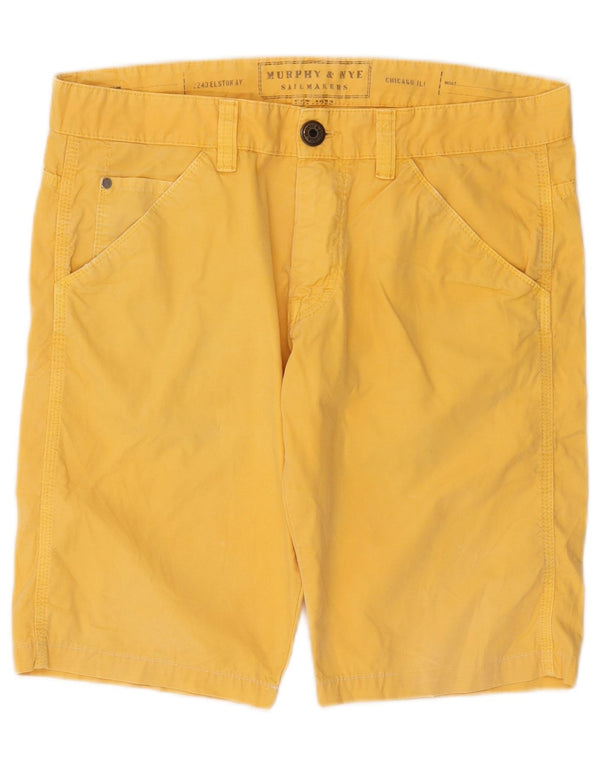 Murphy & Nye Mens Sailmakers Chino Shorts W34 Grande Algodão Amarelo