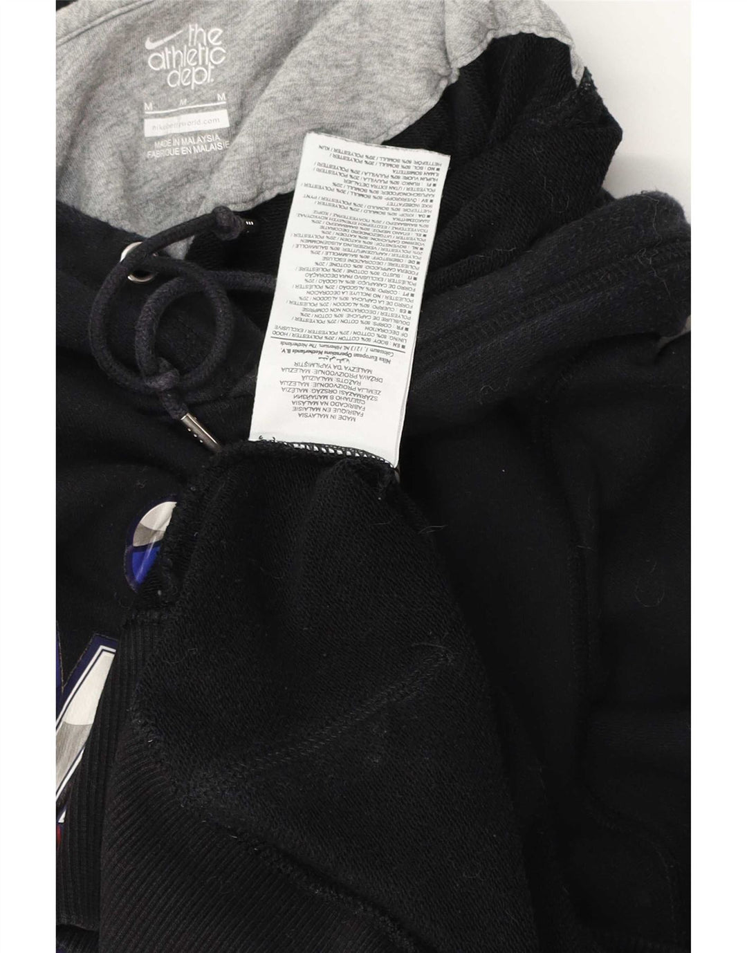 Nike masculino gráfico moletom com capuz médio algodão preto