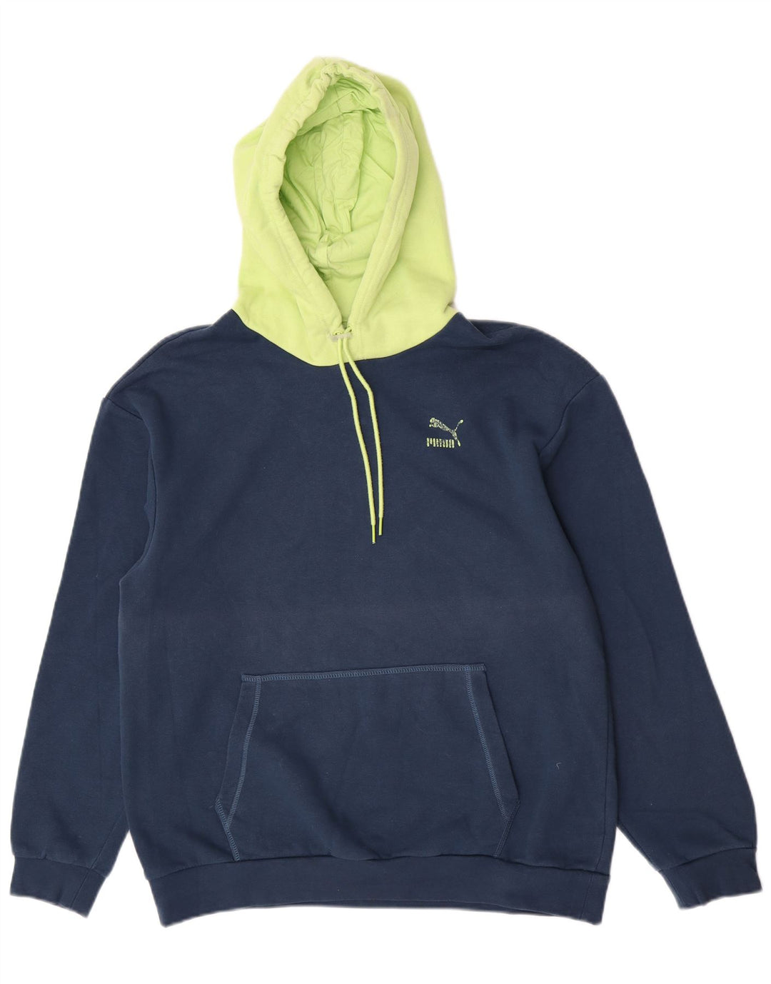 Puma masculino moletom com capuz médio azul marinho algodão colorblock