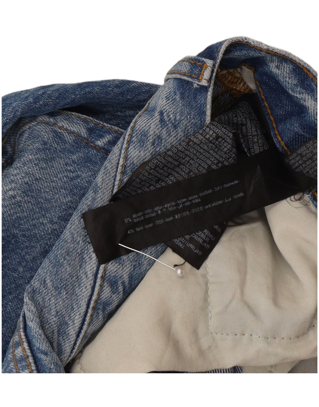 Zara Jeans Slim Feminino EU 38 Pequeno W28 L28 Azul Algodão