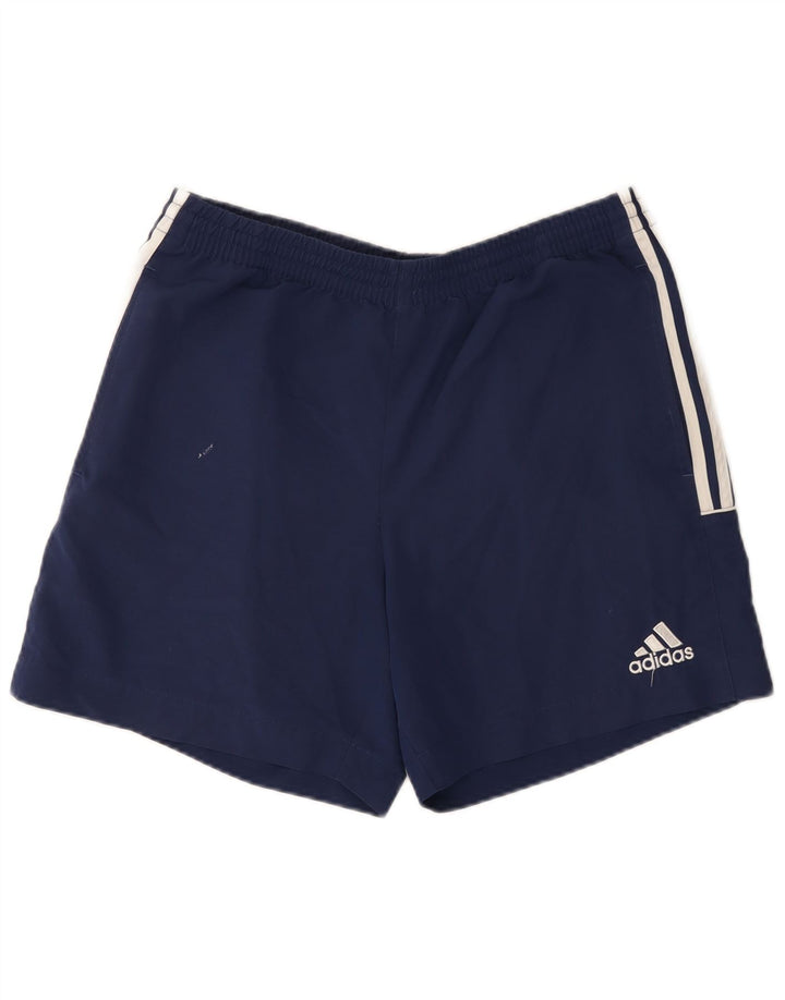 Shorts esportivos masculinos Adidas grandes poliéster azul marinho