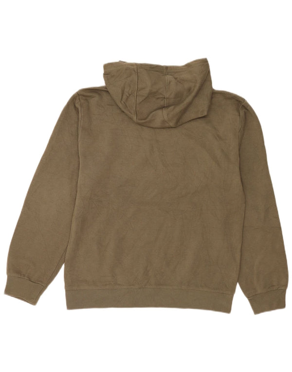 Adidas Womens Hoodie Jumper UK 16 Grande Algodão Cáqui