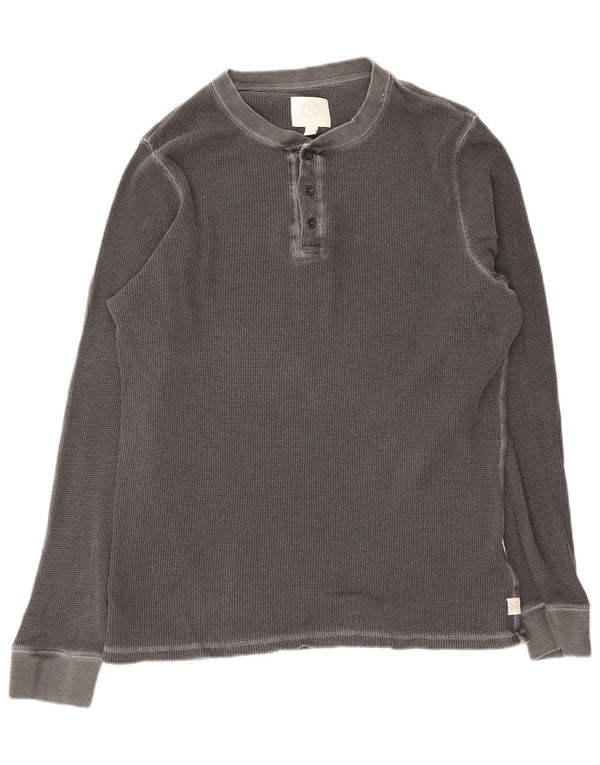 Marks & Spencer Mens Top Long Sleeve Large Grey Cotton
