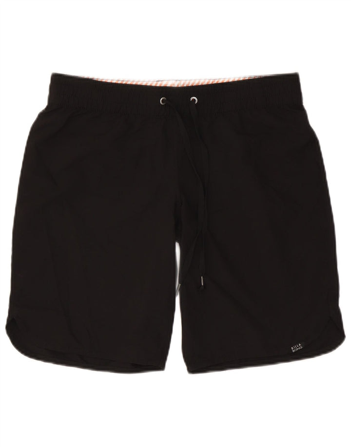 Shorts de natação feminino Billabong US 10 grande poliéster preto