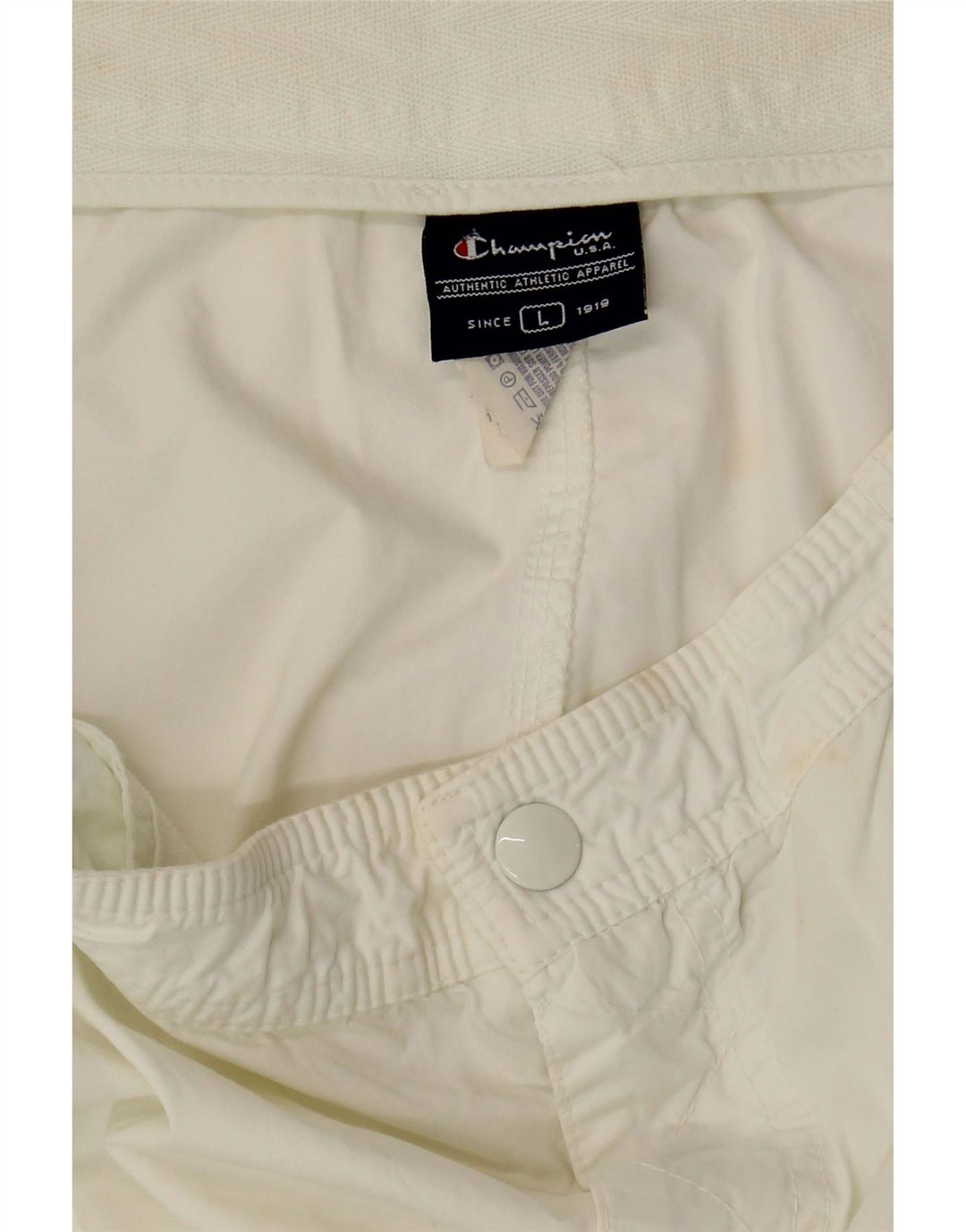 CHAMPION Womens Straight Capri Trousers  Large W34 L19 White Cotton Vintage Champion and Second-Hand Champion from Messina Hembry 