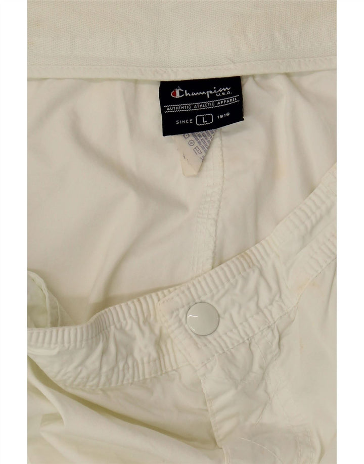 CHAMPION Womens Straight Capri Trousers  Large W34 L19 White Cotton Vintage Champion and Second-Hand Champion from Messina Hembry 