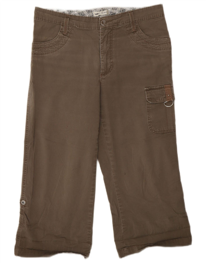 Calça cargo capri feminina Lee US 6 médio W30 L20 algodão cáqui