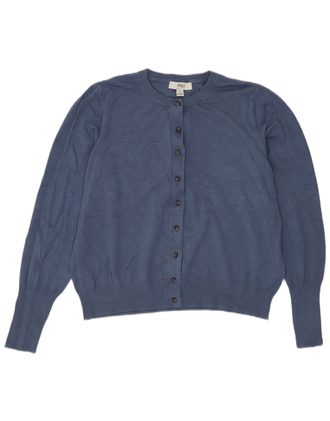 Suéter cardigã feminino Marks & Spencer Reino Unido 16 grande viscose azul