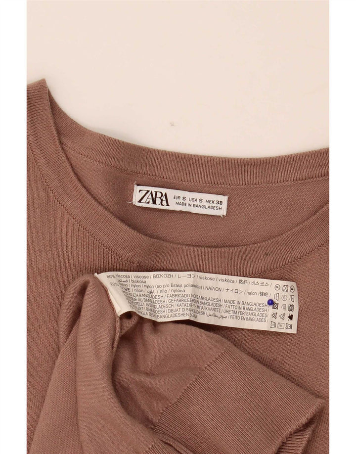 Suéter masculino Zara com gola canoa e viscose pequena bege