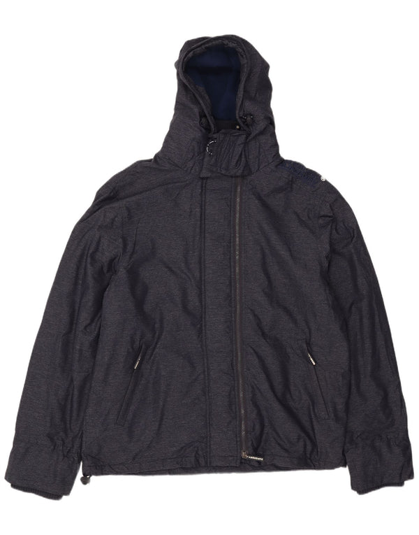Jaqueta corta-vento masculina Superdry com capuz e blusão UK 46 3XL azul marinho
