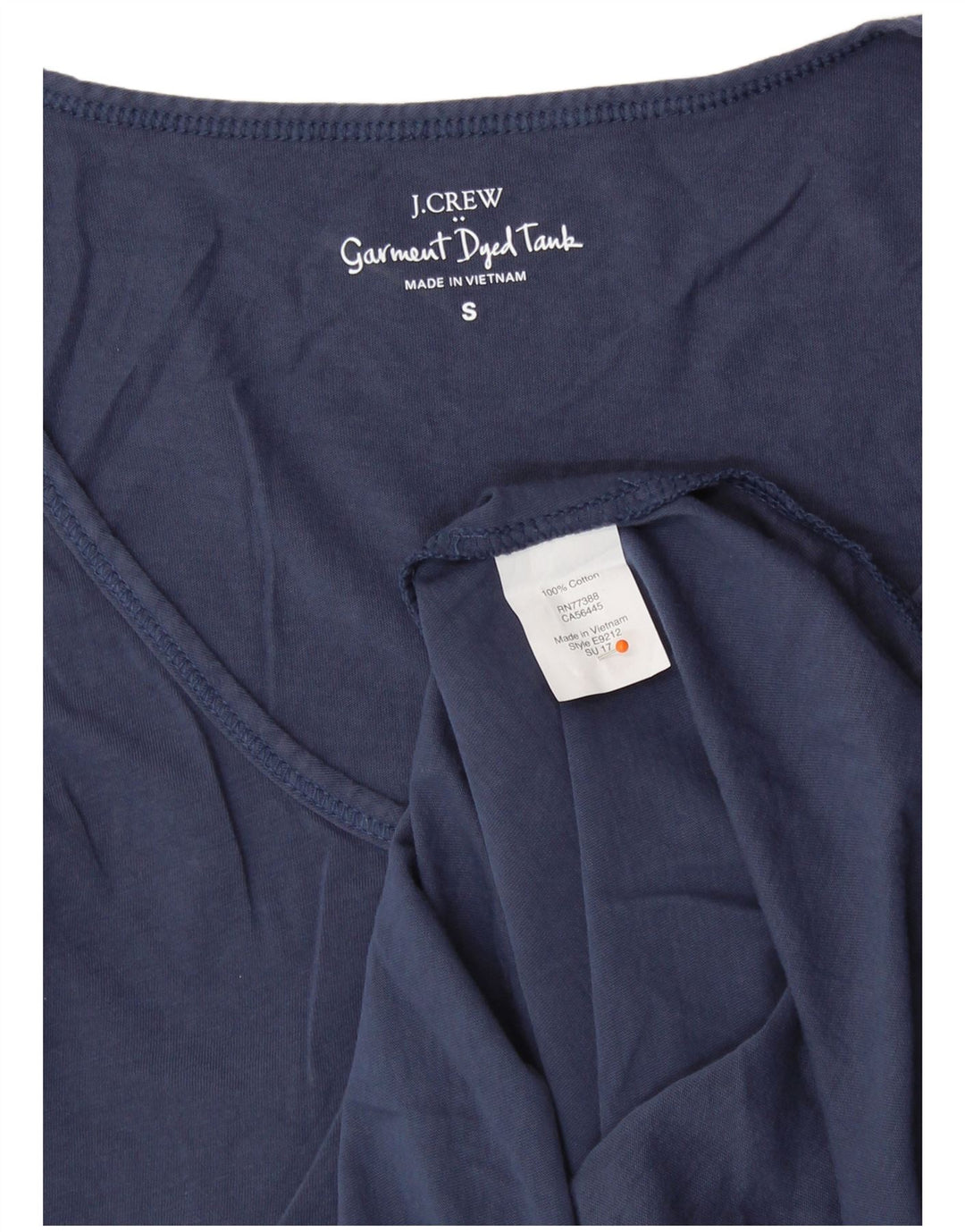 J. CREW Colete feminino Top UK 10 pequeno algodão azul marinho