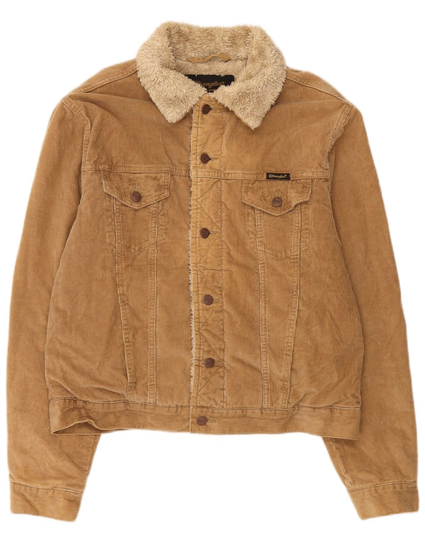 Jaqueta masculina Wrangler Sherpa veludo Reino Unido 40 grande algodão bege