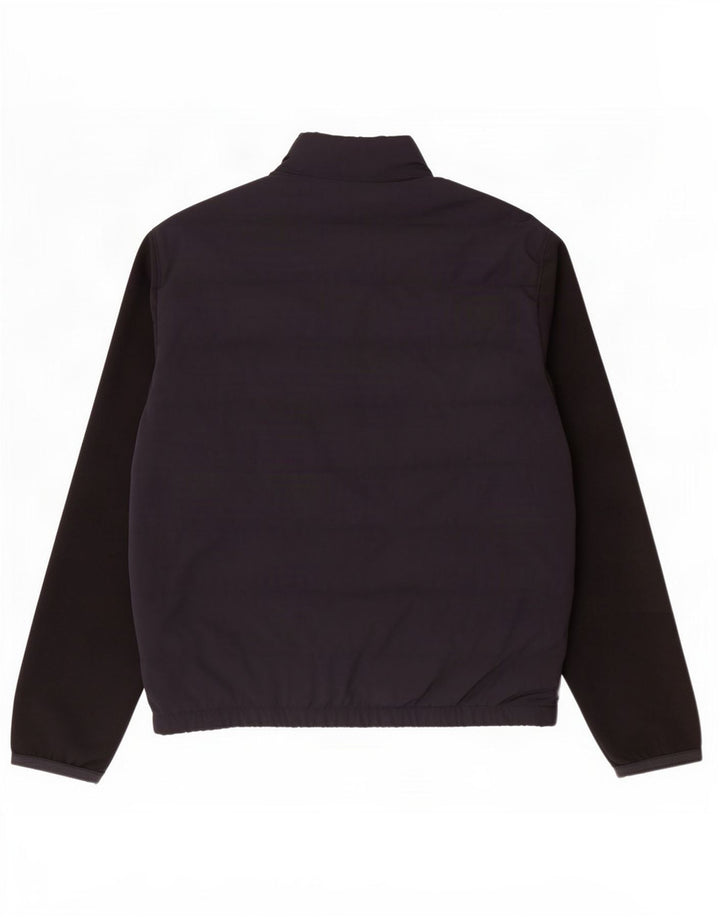 Jaqueta acolchoada masculina Zara UK 40 grande poliéster colorblock azul marinho