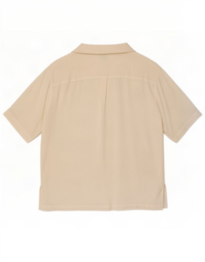 Blusa feminina vintage manga curta IT 44 médio off white