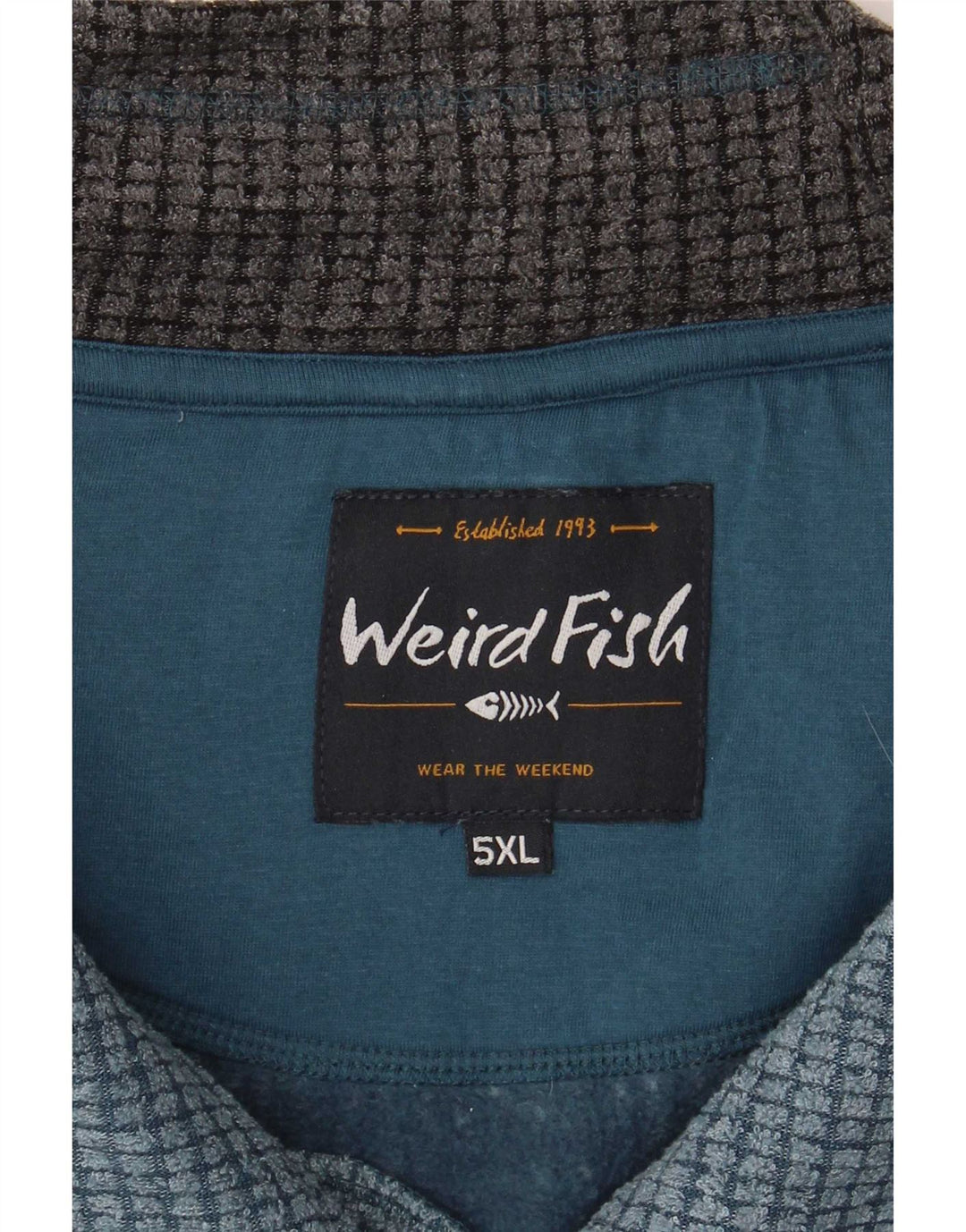 Moletom masculino Weird Fish com zíper e gola 5XL azul