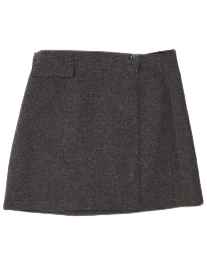 Sisley Mini saia feminina de cintura alta IT 44 médio W26 poliéster cinza