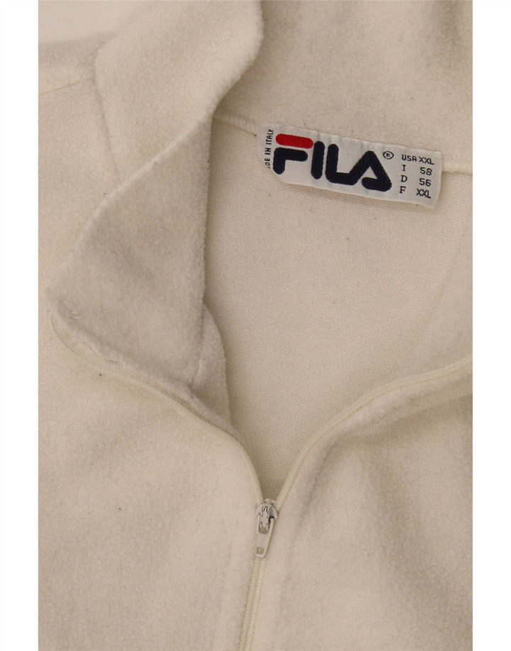 Jumper de lã masculino FILA com zíper e gola 2XL branco