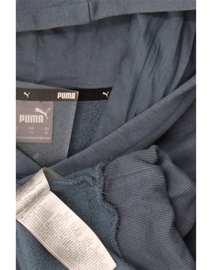PUMA Mens Hoodie Jumper XL Azul Algodão