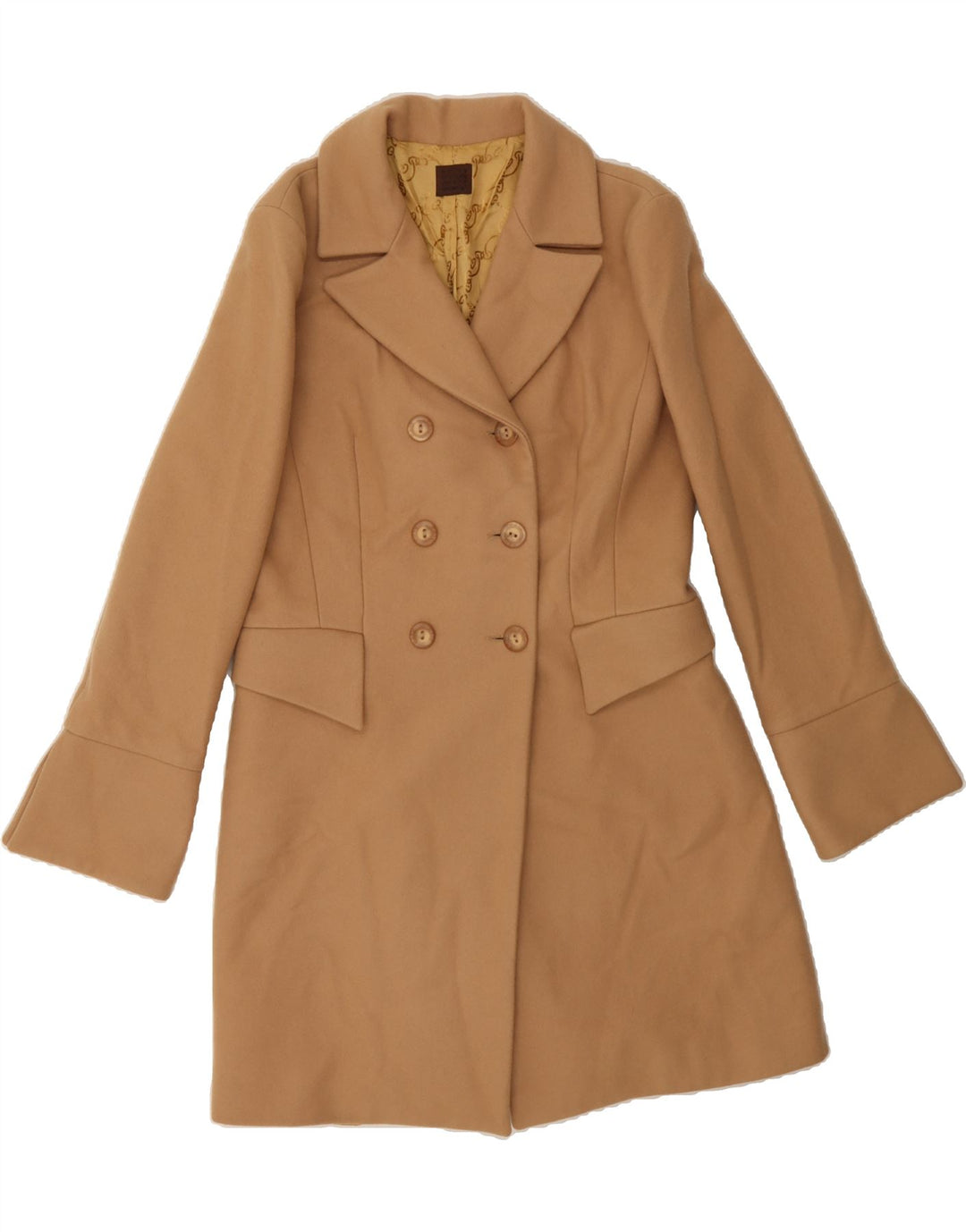 EASY Womens Double Breasted Coat IT 46 Large Beige Wool Vintage Easy and Second-Hand Easy from Messina Hembry 