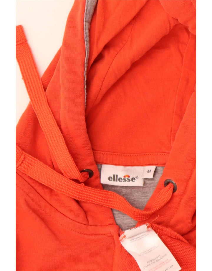 Suéter Ellesse masculino com capuz e zíper gráfico médio laranja algodão