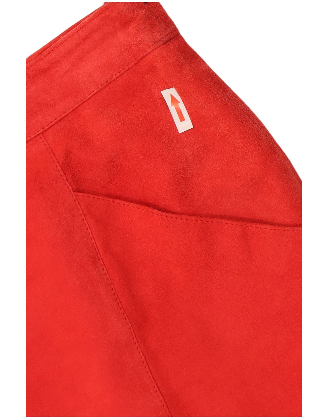 Saia reta de camurça feminina vintage W34 grande vermelha