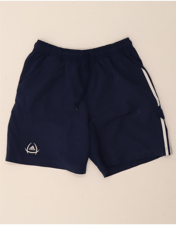 Shorts esportivos masculinos Adidas pequenos poliéster azul marinho