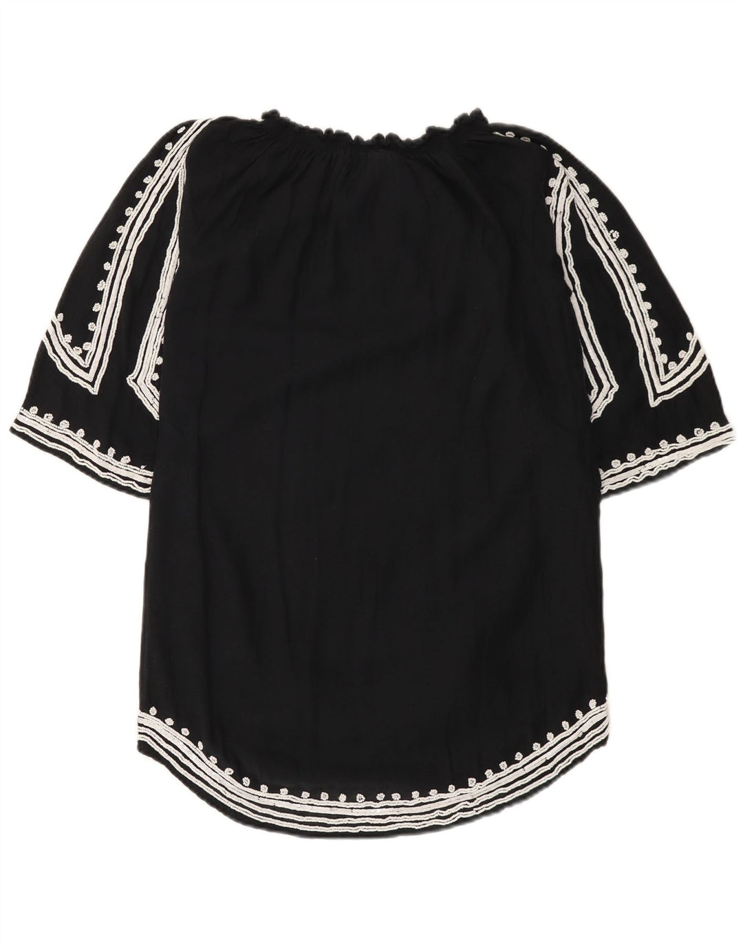 Blusa feminina Zara UK 12 algodão preto médio