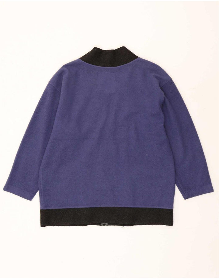 Suéter masculino Benetton Loose Fit Cardigan pequeno poliéster azul colorblock