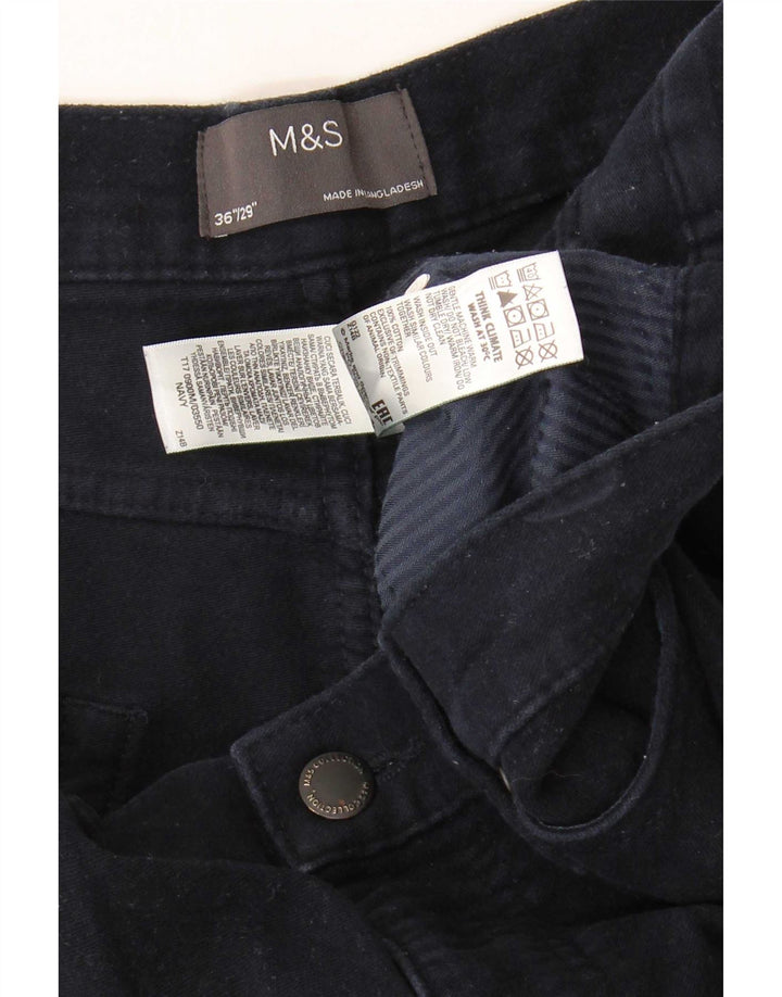 Jeans recortados masculinos Marks & Spencer W36 L24 algodão azul marinho