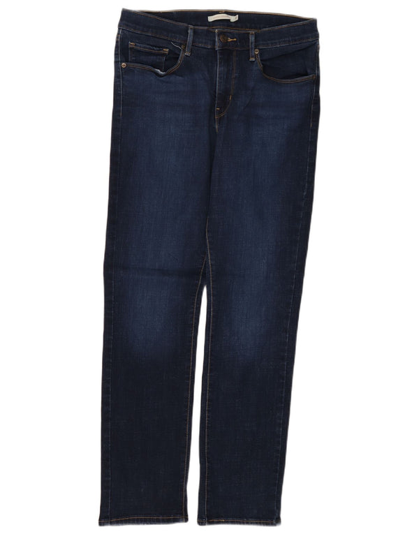 Calça jeans reta clássica feminina LEVI'S US 10 grande W30 L30 algodão azul marinho