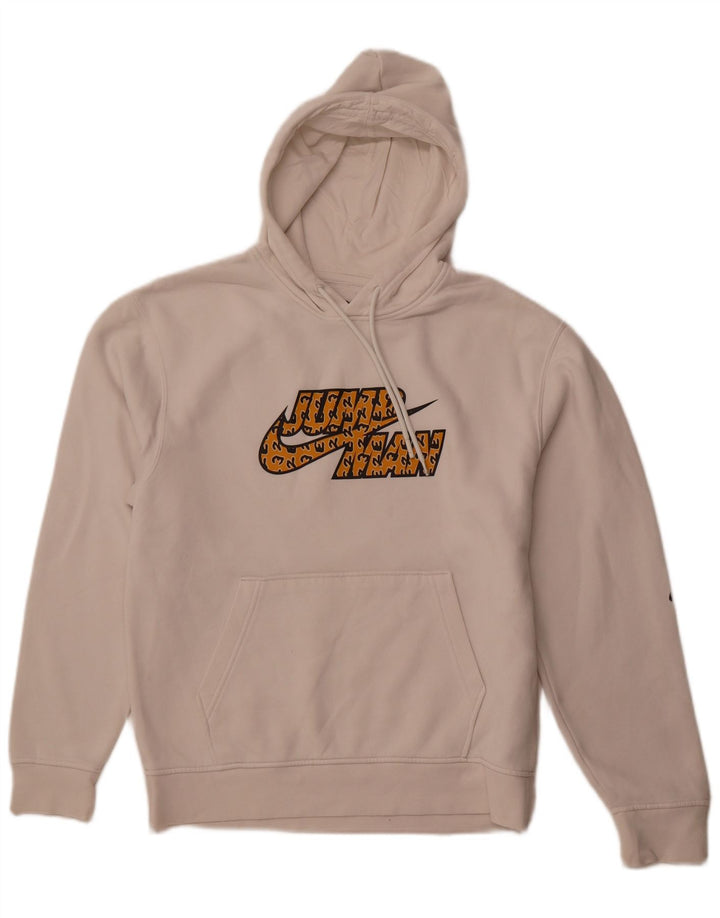 JORDAN masculino solto ajuste gráfico moletom com capuz pequeno algodão branco