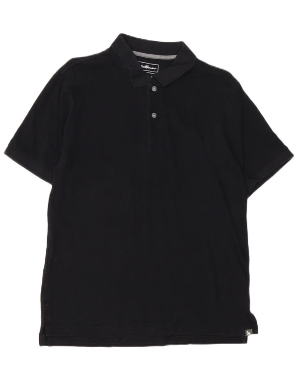Camisa polo masculina EDDIE BAUER de algodão preto médio