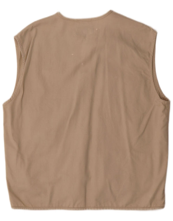 Colete utilitário masculino vintage UK 38 algodão bege médio