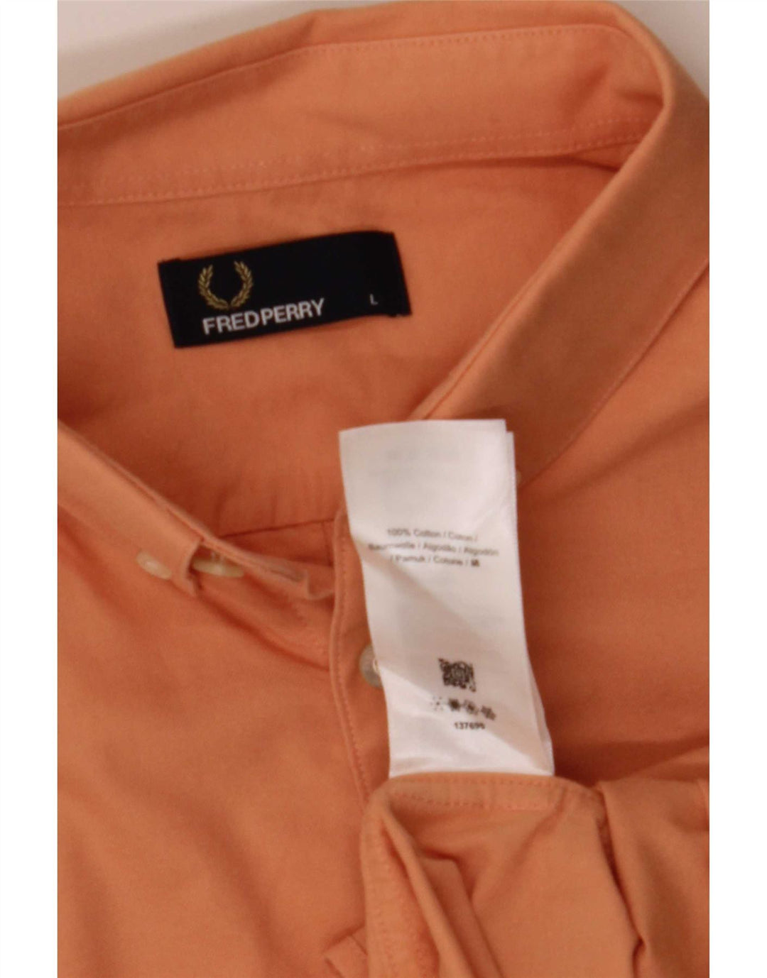 Camisa masculina de manga curta Fred Perry grande algodão laranja