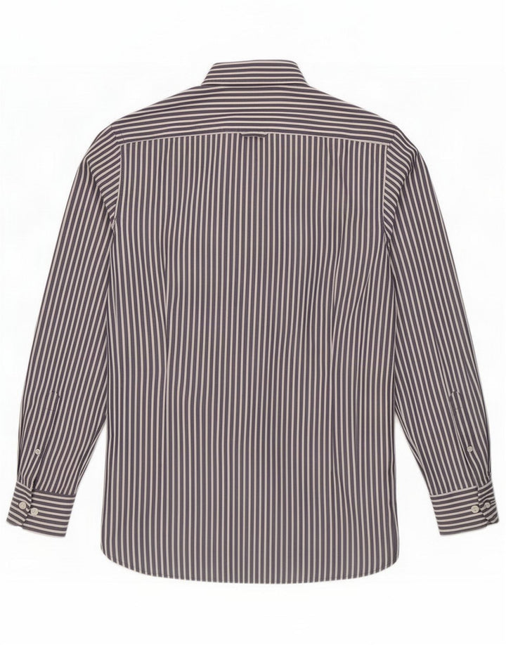 Gant Camisa masculina pequena listrada azul marinho algodão