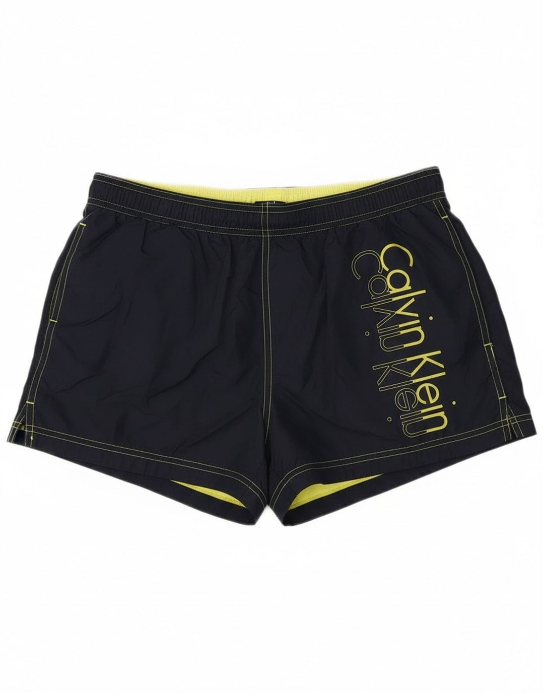 Calvin Klein Shorts de natação masculino gráfico grande poliéster azul marinho