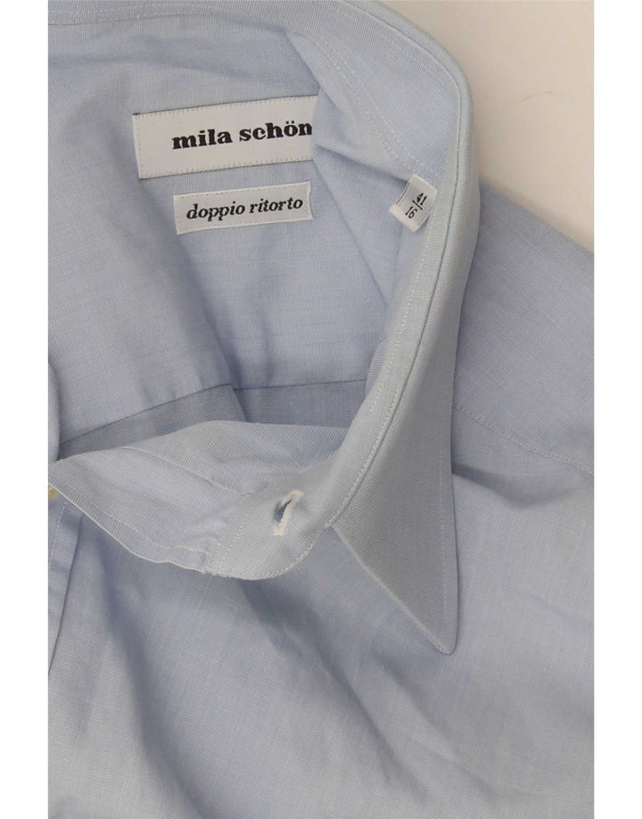 Camisa masculina de manga curta Mila Schon tamanho 41 16 grande azul