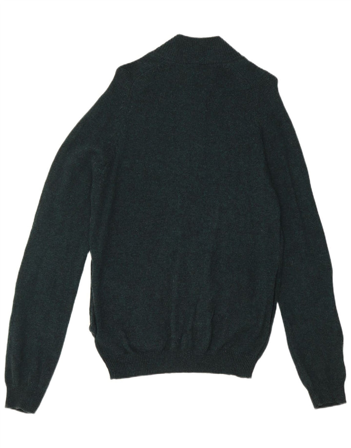 Suéter cardigã masculino Marks & Spencer lã verde médio
