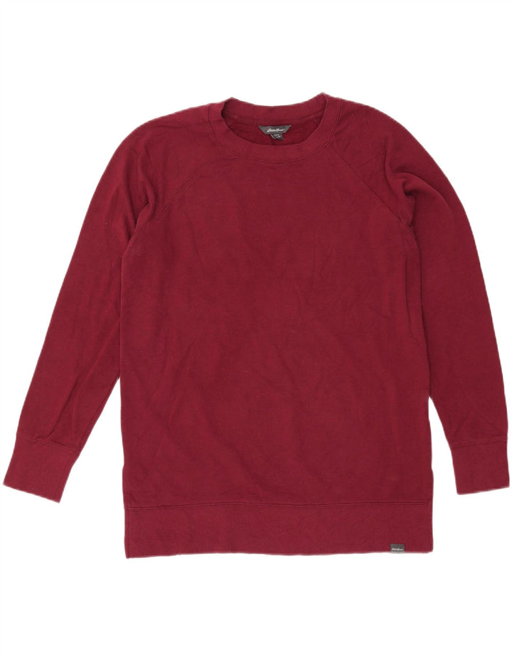 Jumper de moletom feminino Eddie Bauer Reino Unido 14 algodão médio Borgonha