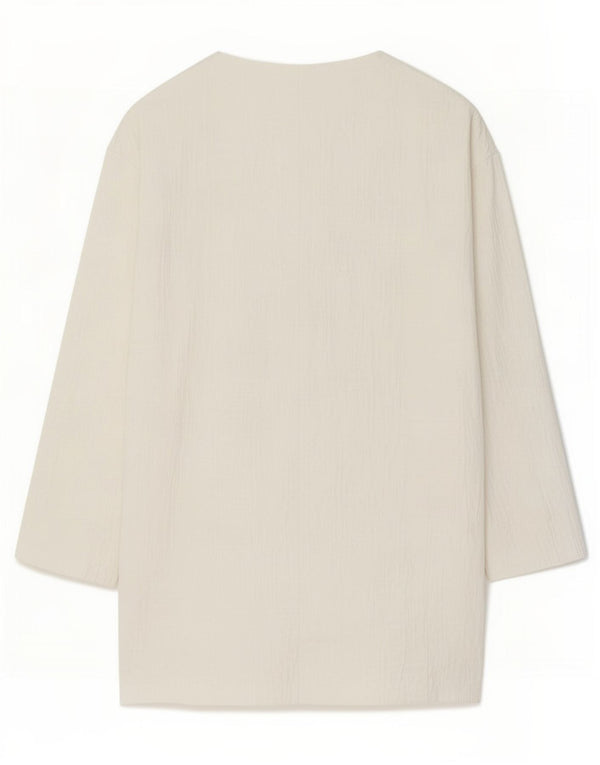 Zara Womens Longline Blazer Oversized Reino Unido 6 XS Algodão Branco