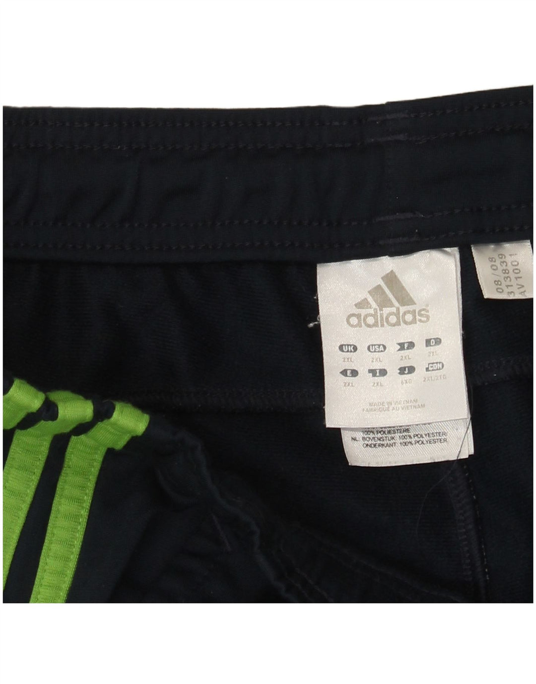 Calça de treino Adidas masculina Capri 2XL azul marinho colorblock poliéster