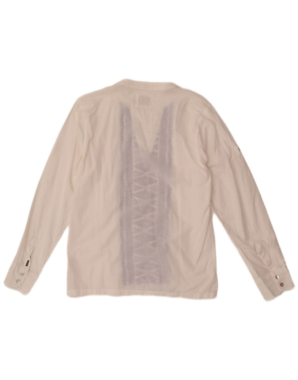 Scotch & Soda Blusa feminina manga comprida 13-14 anos branca geométrica