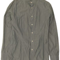 Camisa masculina Benetton risca de giz verde médio clássica