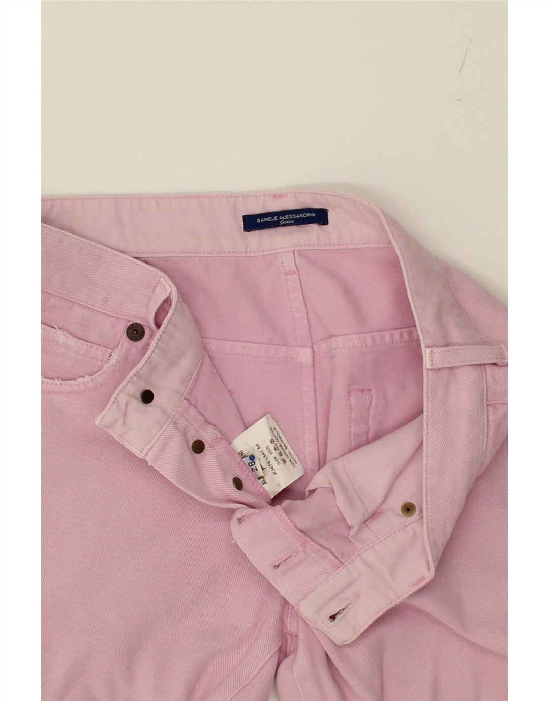 DANIELE ALESSANDRINI Womens Straight Jeans W28 L26  Pink Cotton Vintage Daniele Alessandrini and Second-Hand Daniele Alessandrini from Messina Hembry 