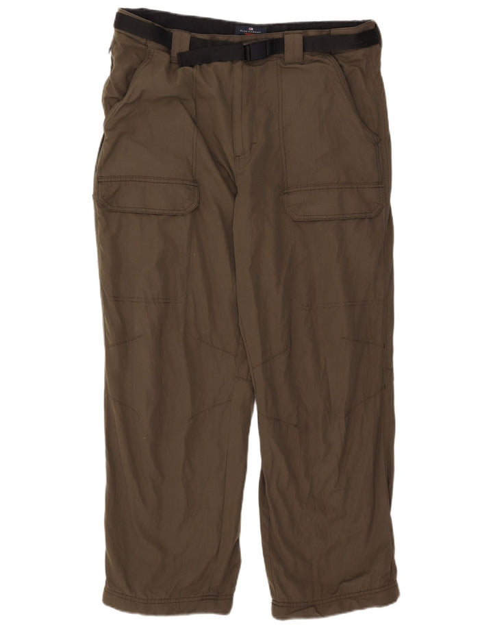 Calça cargo reta masculina Marks & Spencer Blue Harbor W36 L29 cáqui