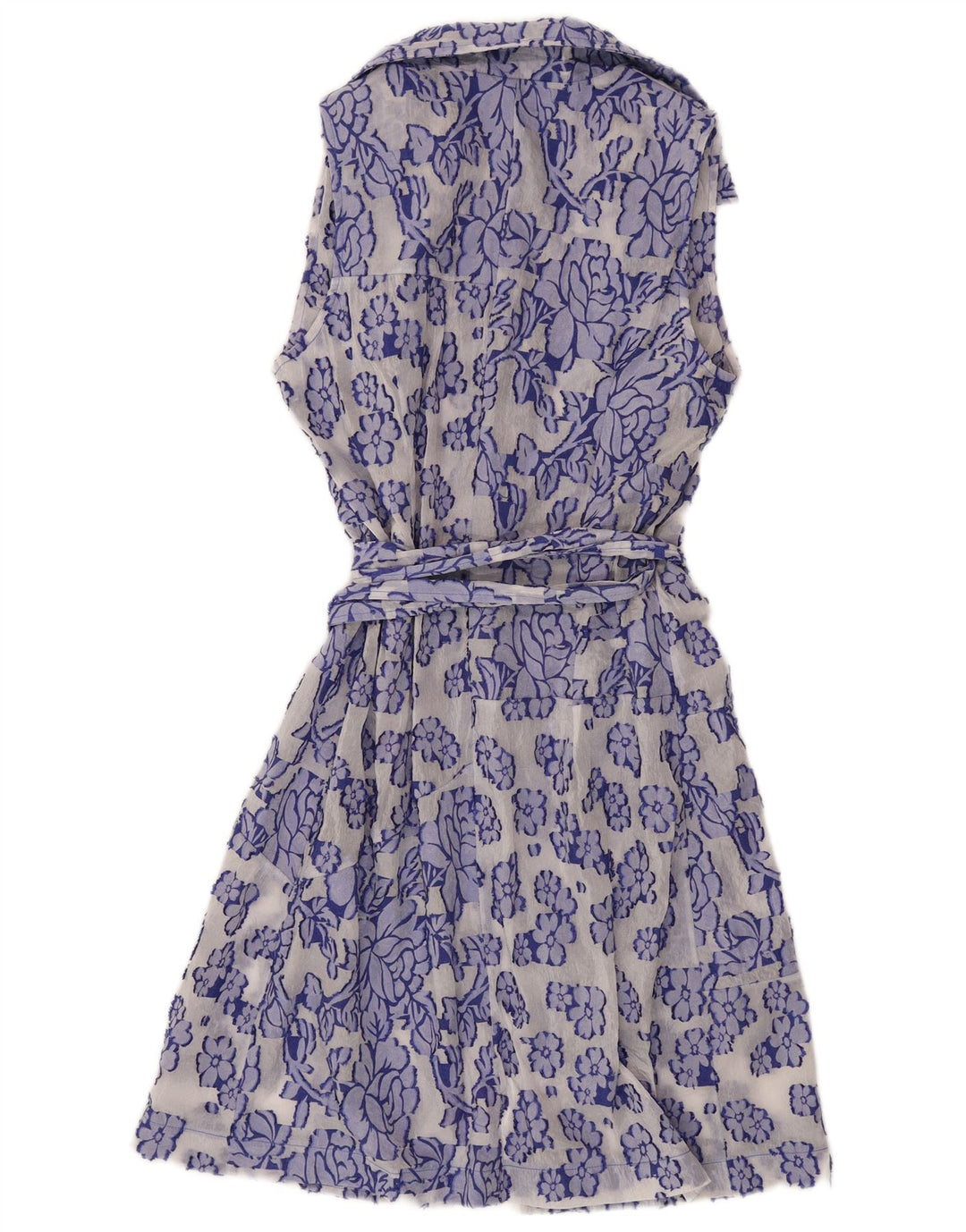 Vestido feminino sem mangas FAIRLY UK 14 floral azul médio